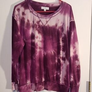🦄New Directions Purple Tie-Dye Top Sweater